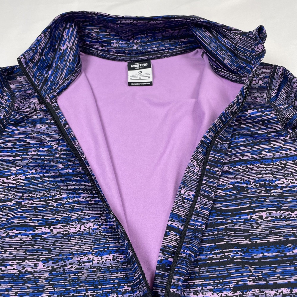 Lot of 2x Nike Pro Dri-FIT Womens Medium 1/2 Zip Pullover Purple Red Polka Dot - Picture 6 of 9